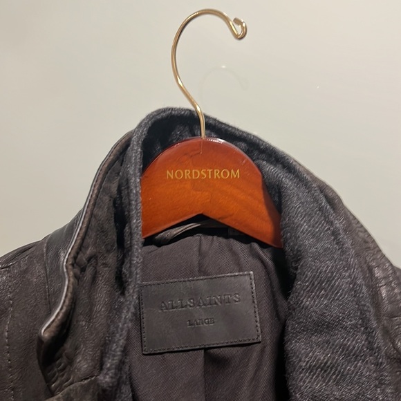 All Saints Double Layer Leather Blazer - Picture 4 of 4